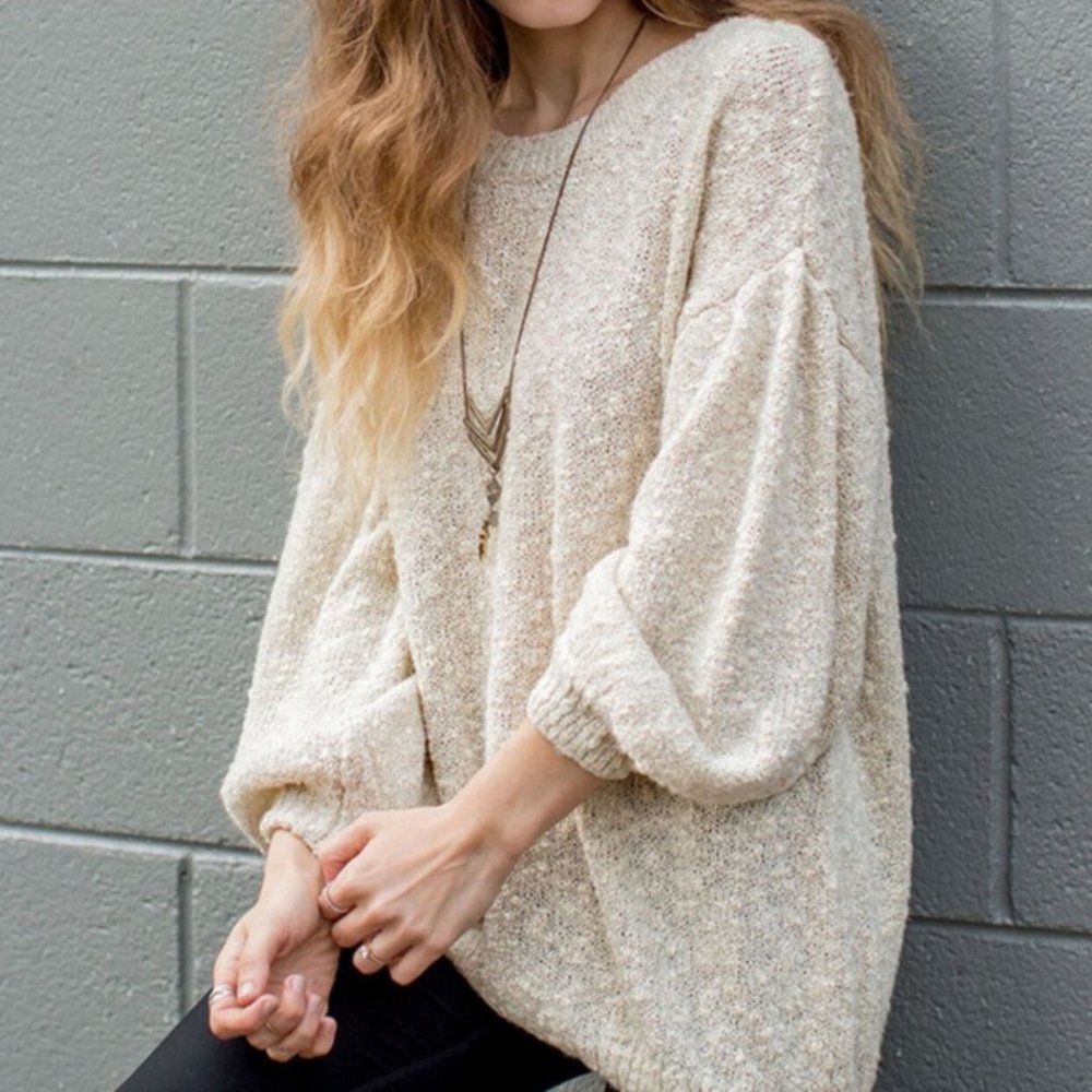 Joyfolie Mia Joy Olissa Sweater in Stone, Women's size S **NWT**